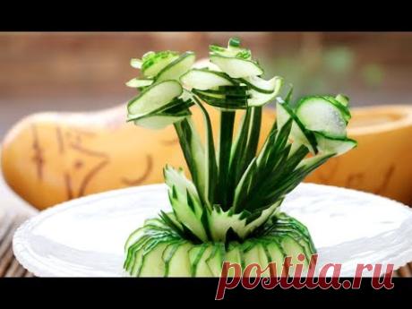 Art In Cucumber Show  | Vegetable Carving Garnish | Cucumber Rose
