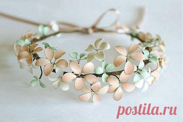 Венок из весенних цветов / Украшения для волос /