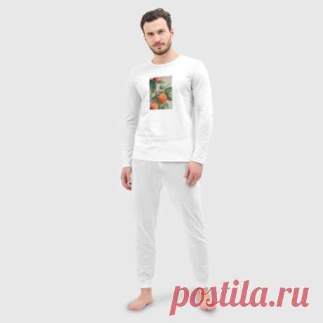 Мужская пижама с лонгсливом хлопок Абрикос арт - купить по цене 3095 руб в интернет-магазине Всемайки, арт 3340375