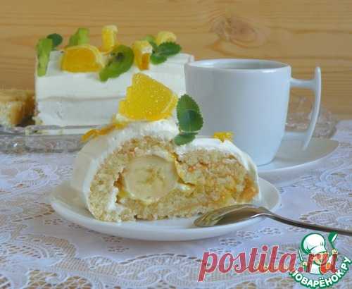 Бананово-лимонный нежнейший рулет - кулинарный рецепт