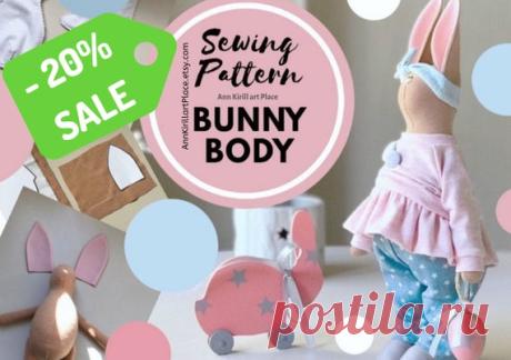 Sewing Pattern Bunny Body, Bunny Doll Tutorial, Bunny DIY Pattern, Bunny Rag Doll, PDF Doll Body, Interior Rag Doll Handmade by Yulia K Bunny Body Sewing Pattern for Interior Doll by master Yula K.  Pattern uncludes Bunny Body Doll sewing tutorial.  Pattern is for 30 cm (11.9 inch) bunny by master Yulia K.  Pattern is made in PDF format: 4 pages, 9 photos + sewing pattern A4 size. Languages: English  Welcome to check all our sewing