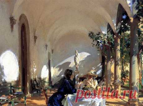 Breakfast in the Loggia 1910. Джон Сингер Сарджент. Описание картины, скачать репродукцию.