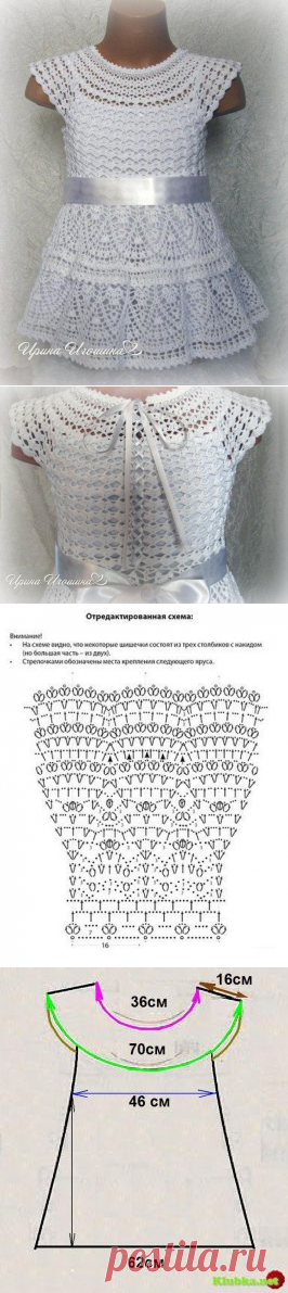 Платье «Снежинка». Работа Ирины Игошиной. » Клубка.Нет - Все о вязании крючком