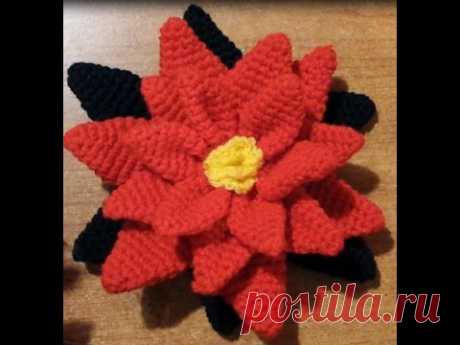 Tutorial stella di Natale all'uncinetto  amigurumi - poinsettia crochet -