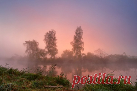 Октябрьское утро в минской области, Беларусь. Автор фото: Максим Вейзе.