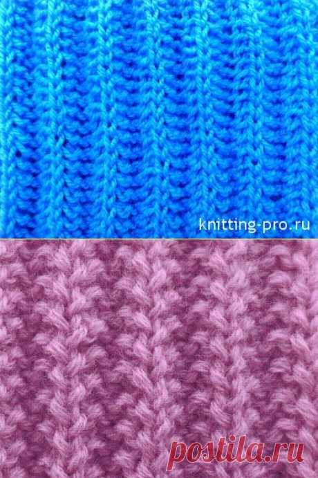 Вязание спицами - узоры спицами гофрированной и французской резинки