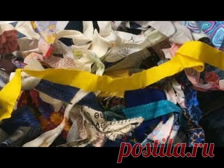 Новая идея куда использовать старые джинсы и полоски ненужной ткани_ шьем коврик DIY мастер-класс