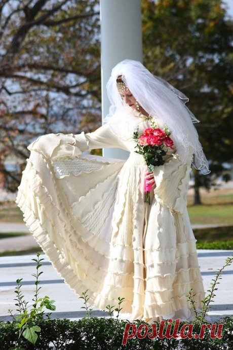 (1) Custom Couture Bridal Wedding Coat- Upcycled Sweater Coat with a Medi…