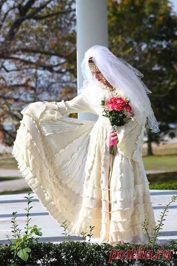 (1) Custom Couture Bridal Wedding Coat- Upcycled Sweater Coat with a Medi…