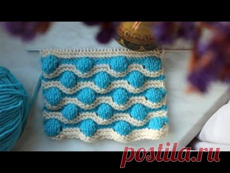 Узор Пузырьки. Вяжем спицами