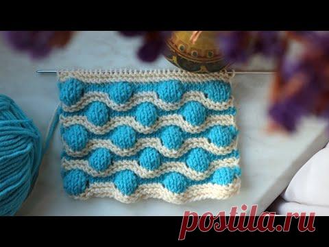 Узор Пузырьки. Вяжем спицами