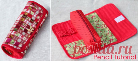 Pencil Patchwork Tutorial. Пенал из ткани ~