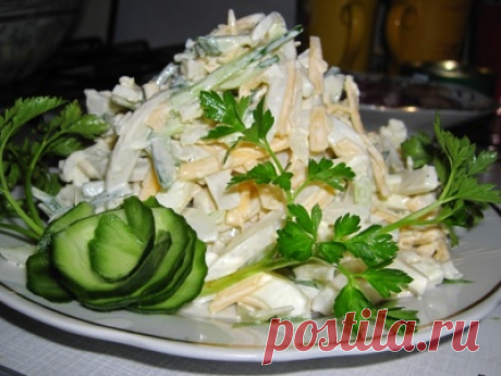Сырный салат из огурцов