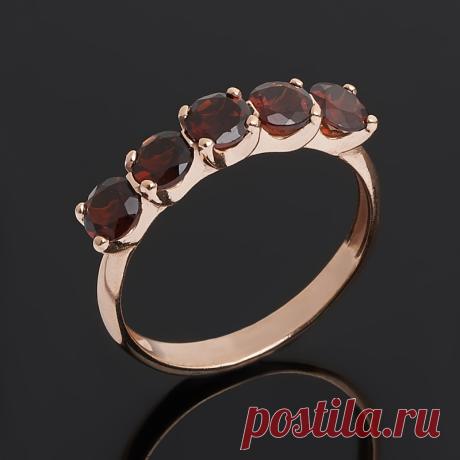 3.970 р-Купить Кольцо гранат альмандин Индия (серебро 925 пр. позолота) огранка размер 18 Доставка по всему миру! Заходи и покупай сейчас! | Интернет-магазин Минерал Маркет - 430357