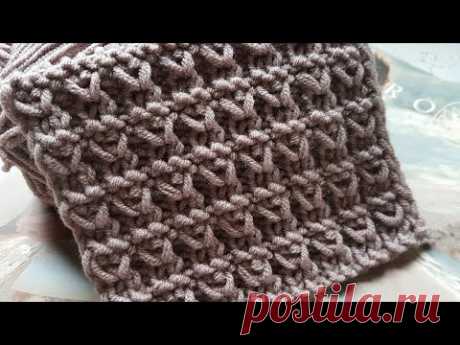 Вяжем воздушный, фоновый узор спицами 👍 knitting pattern.