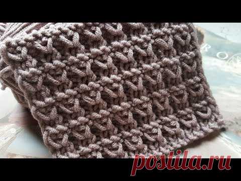 Вяжем воздушный, фоновый узор спицами 👍 knitting pattern.