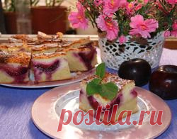 Сочный сливовый пирог - кулинарный рецепт.