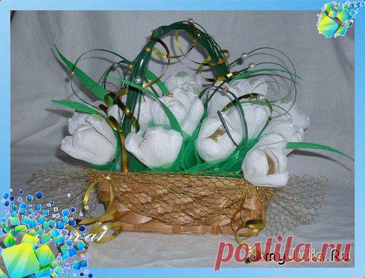 Подснежники из гофрированной бумаги