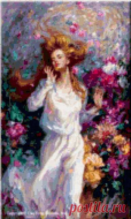 Схема вышивки «Цветы любви» - Схемы автора «torik» - Вышивка крестом