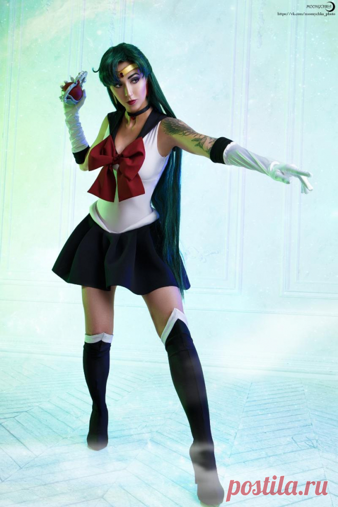 Очаровательная Лерочка Химера (Himera Cosplay) в образе Сейлор Плутон (Sailor Pluto) по мотивам «Сейлор Мун» (Sailor Moon)