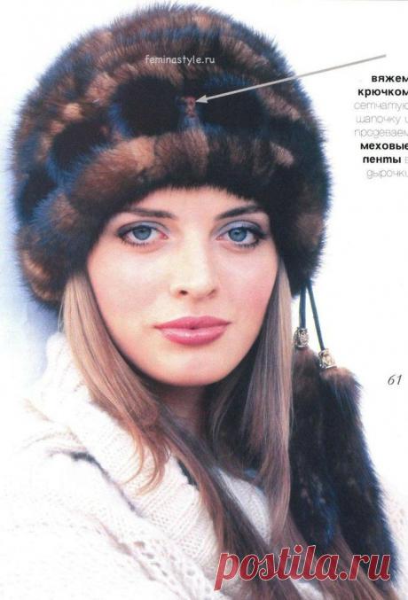 Меховая шапка крючком
