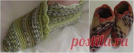 Прямоугольные тапочки спицами: пошаговый мастер-класс от Елены Готлиб