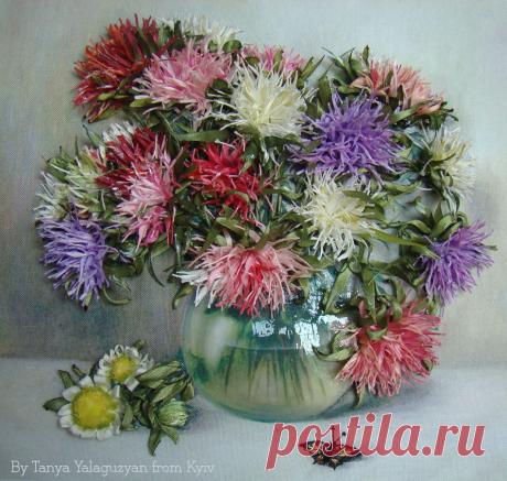 Вишивка стрічками. Майстер-клас | Ідеї декору