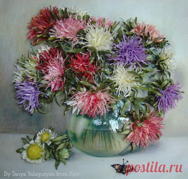 Вишивка стрічками. Майстер-клас | Ідеї декору