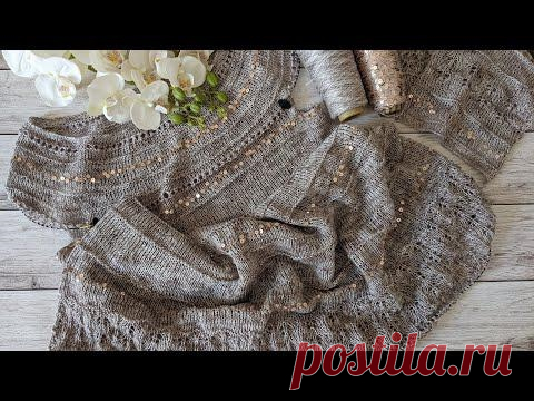 Платье "Меланж" спицами. Часть 1. Обзор процесса вязания.