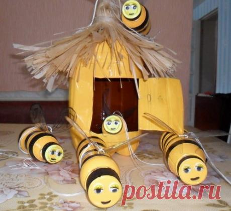 Пчёлы, которые не укусят, или Как сделать пчёл и улей из пластиковых бутылок