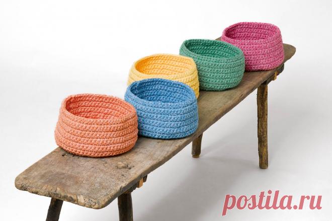 Набор корзинок - схема вязания крючком. Вяжем Корзинки на Verena.ru