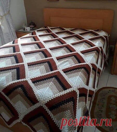 Мотив для пледов. Крючок.