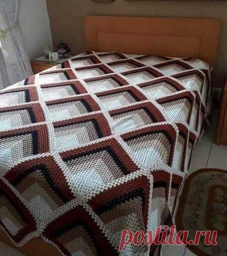 Мотив для пледов. Крючок.