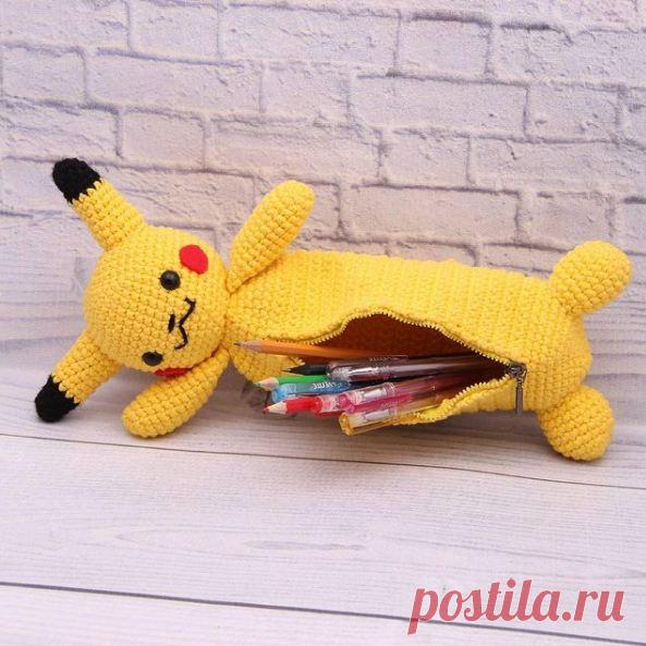 Как связать пенал Пикачу крючком