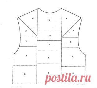 Меховый жилет из кусочков (печворк)
