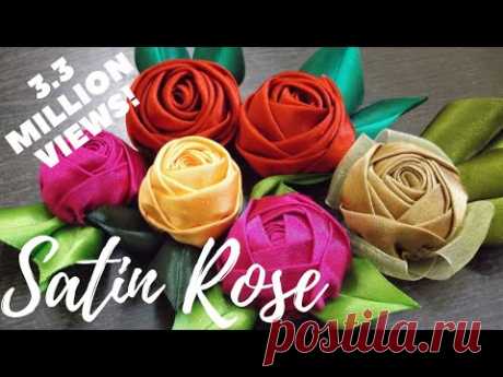 D.I.Y. Handmade Satin Rose - Tutorial | MyInDulzens - YouTube