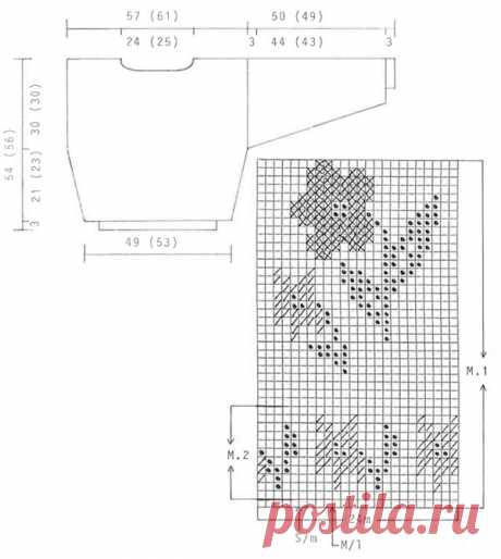 DROPS 22-8 - DROPS jumper with flower borders in “Paris”. - Free pattern by DROPS Design