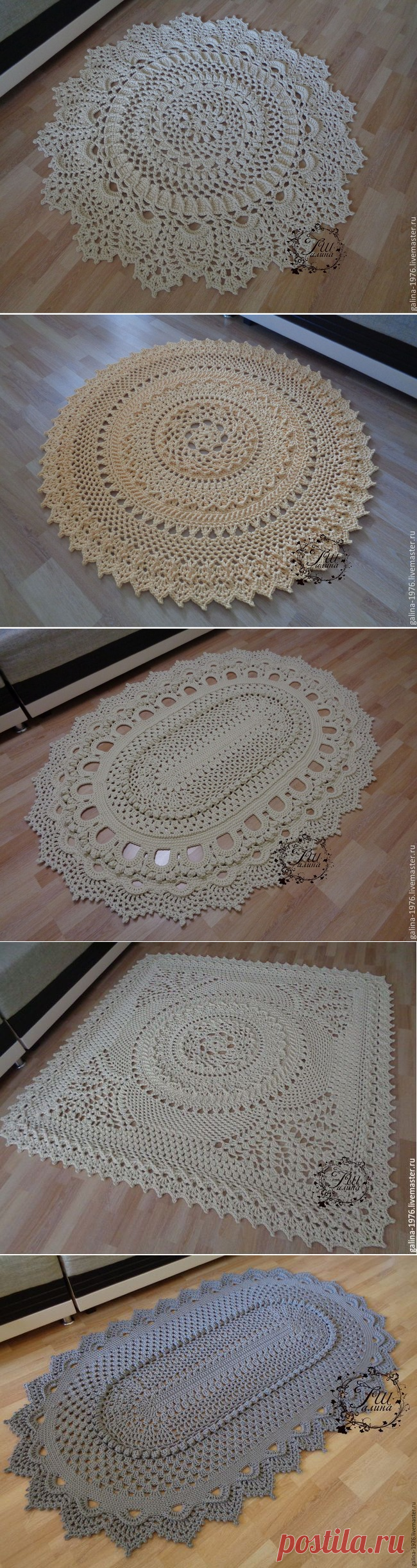 Ковер, вязаный крючком, шнур для ковра, МНОГО фото готовых изделий
