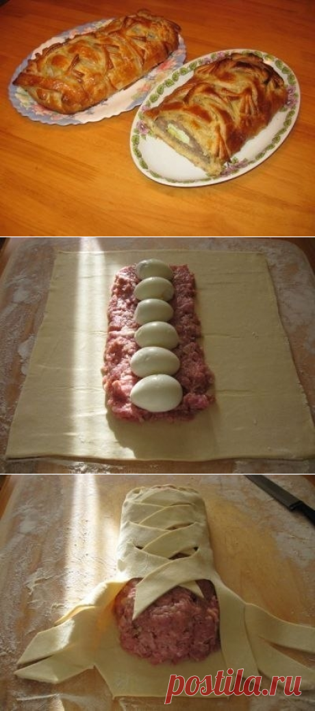 Как приготовить мясной рулет в тесте по-домашнему  - рецепт, ингридиенты и фотографии