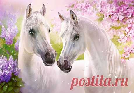 Схема вышивки «Лошади» - Вышивка крестом