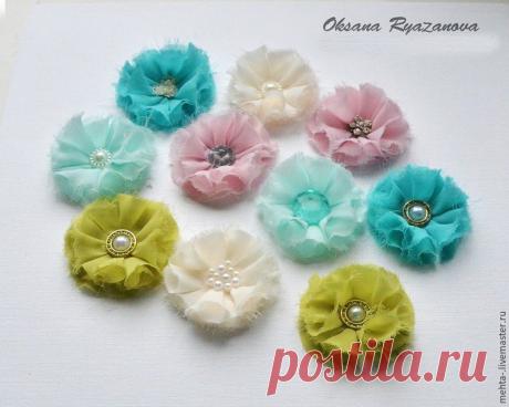 Делаем цветы из ткани для скрапбукинга - Ярмарка Мастеров - ручная работа, handmade
