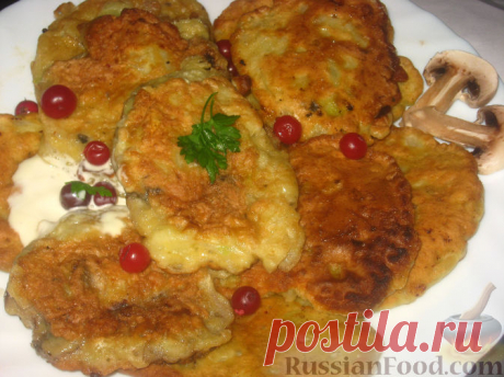 Рецепт: Котлеты из капусты с грибами на RussianFood.com