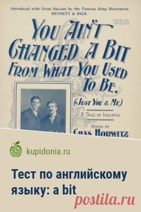 Тест по английскому языку: a bit. Проверочный тест по английскому языку для школьников, студентов и всех кто изучает этот язык по теме «a bit».