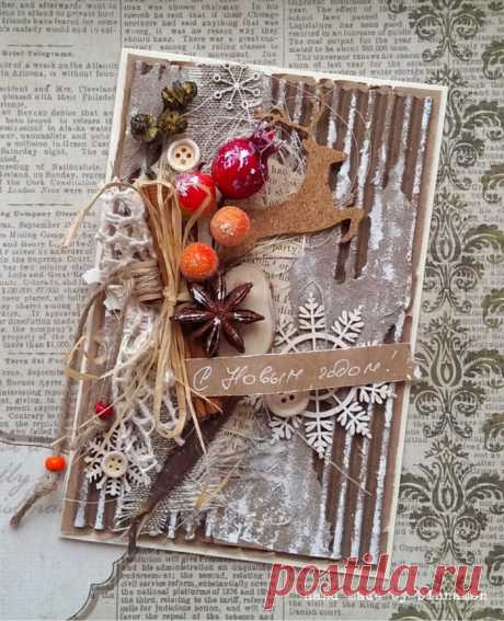 Мастер-класс: как сделать красивую и простую новогоднюю открытку своими руками?