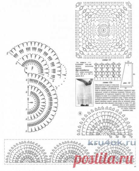 Женская юбка крючком. Работа Татьяны Колесниченко Тарчевской