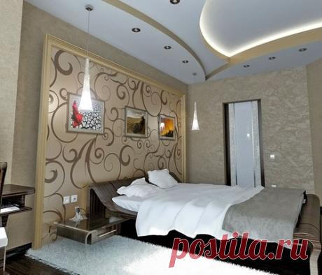 Потолки из гипсокартона в спальне - фото и советы по дизайну — 21257 просмотров