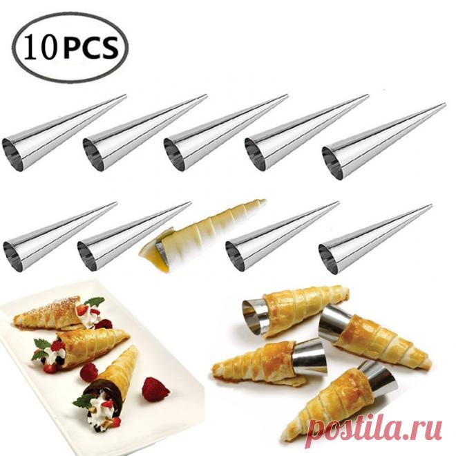 10 шт. конические конусные формы спиральной формы для Круассанов, кремовые рожки, формы для выпечки, печенье на десерт, домашний кухонный инструмент для выпечки|Принадлежности для выпечки| | АлиЭкспресс