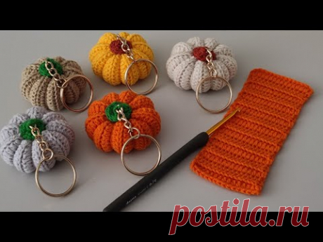 🎃Autumsa ЛУЧШИЙ проект по вязанию крючком для начинающих — брелок-тыква! 🍂