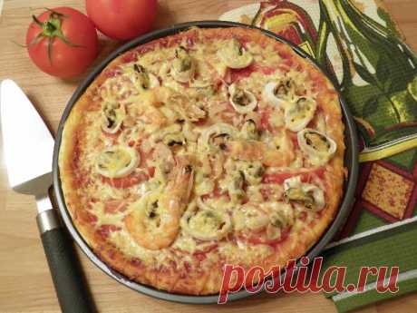 Пицца с морепродуктами в духовке рецепт с фото пошагово - 1000.menu