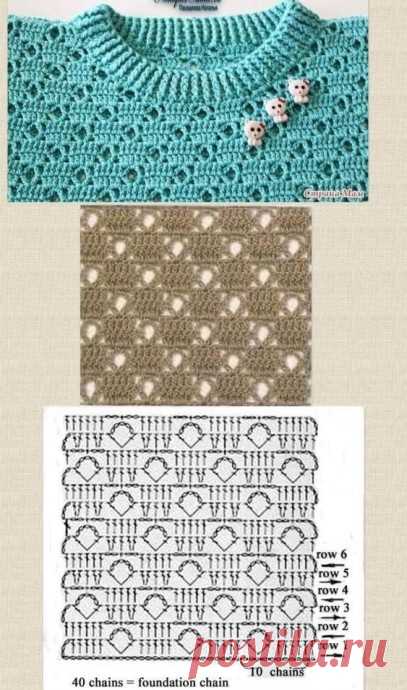 ​Узоры крючком для летних кофточек